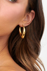 Sun Drop Oval Huggie Earrings Gold