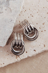 Georgina Loop Earrings Dark Silver