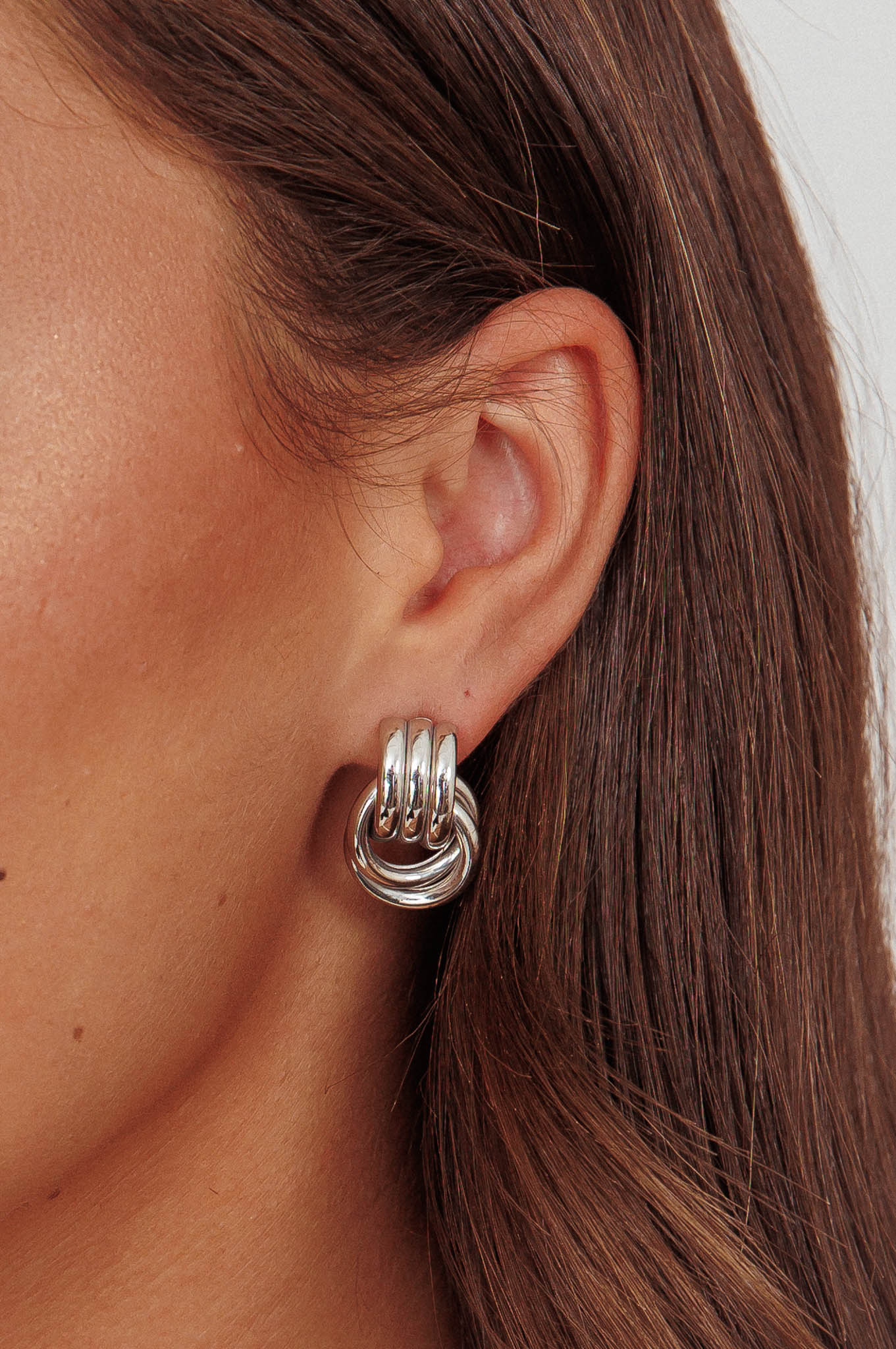 Shiloh Loop Earrings Dark Silver