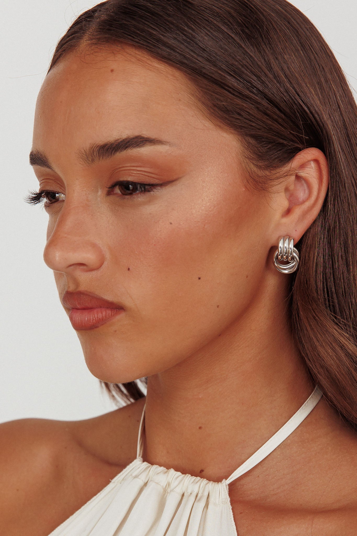 Shiloh Loop Earrings Dark Silver