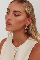 Amy Pebble Droplet Earrings Gold