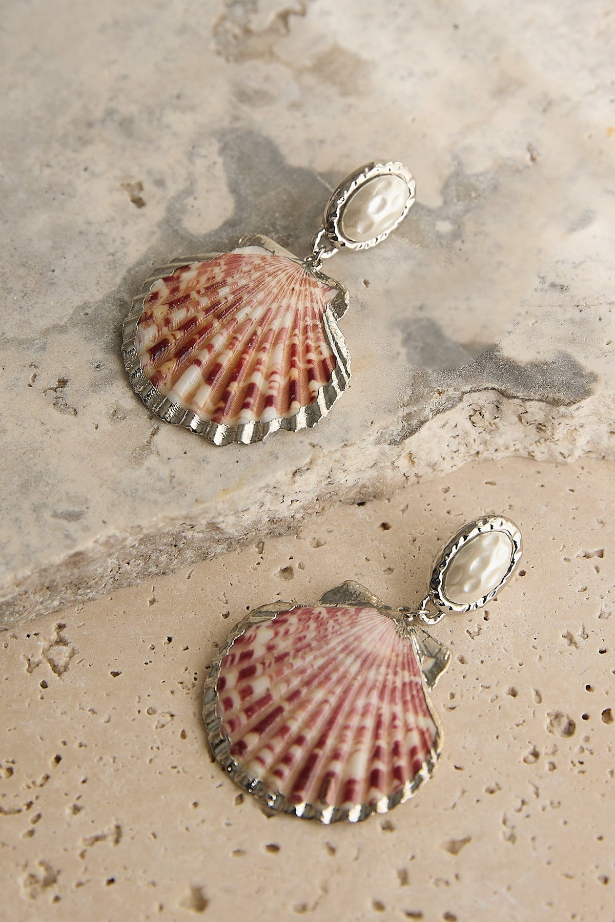 Dusti Pearl Drop Earrings Pink Shell