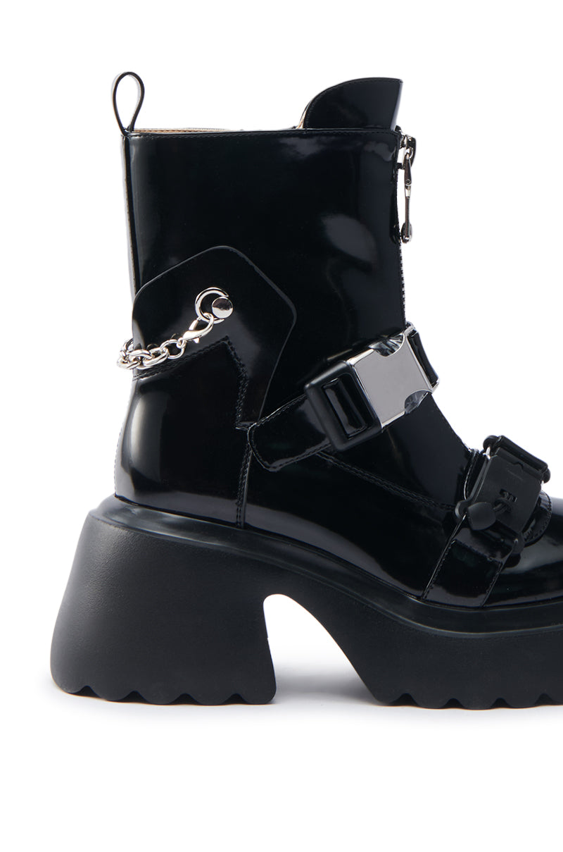 AZALEA WANG EVERHART BLACK WITH METAL BOOTIE