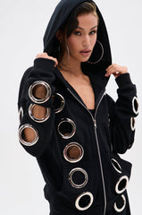 THROUGH THE NIGHT SWEATSHIRT WITH HOLES