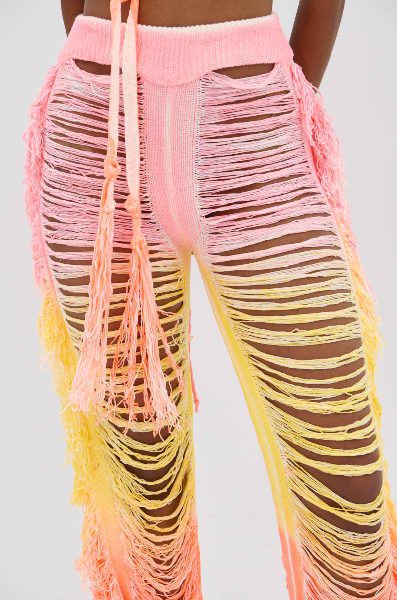 TIME TO DANCE CUTOUT FRINGE PANT AND TOP SET