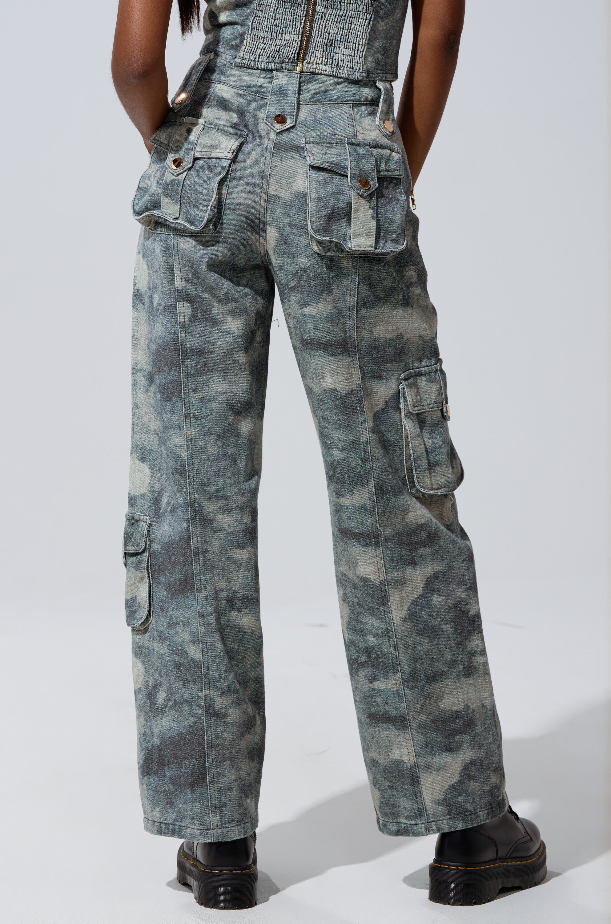 STEPH CAMO DENIM RELAXED PANT