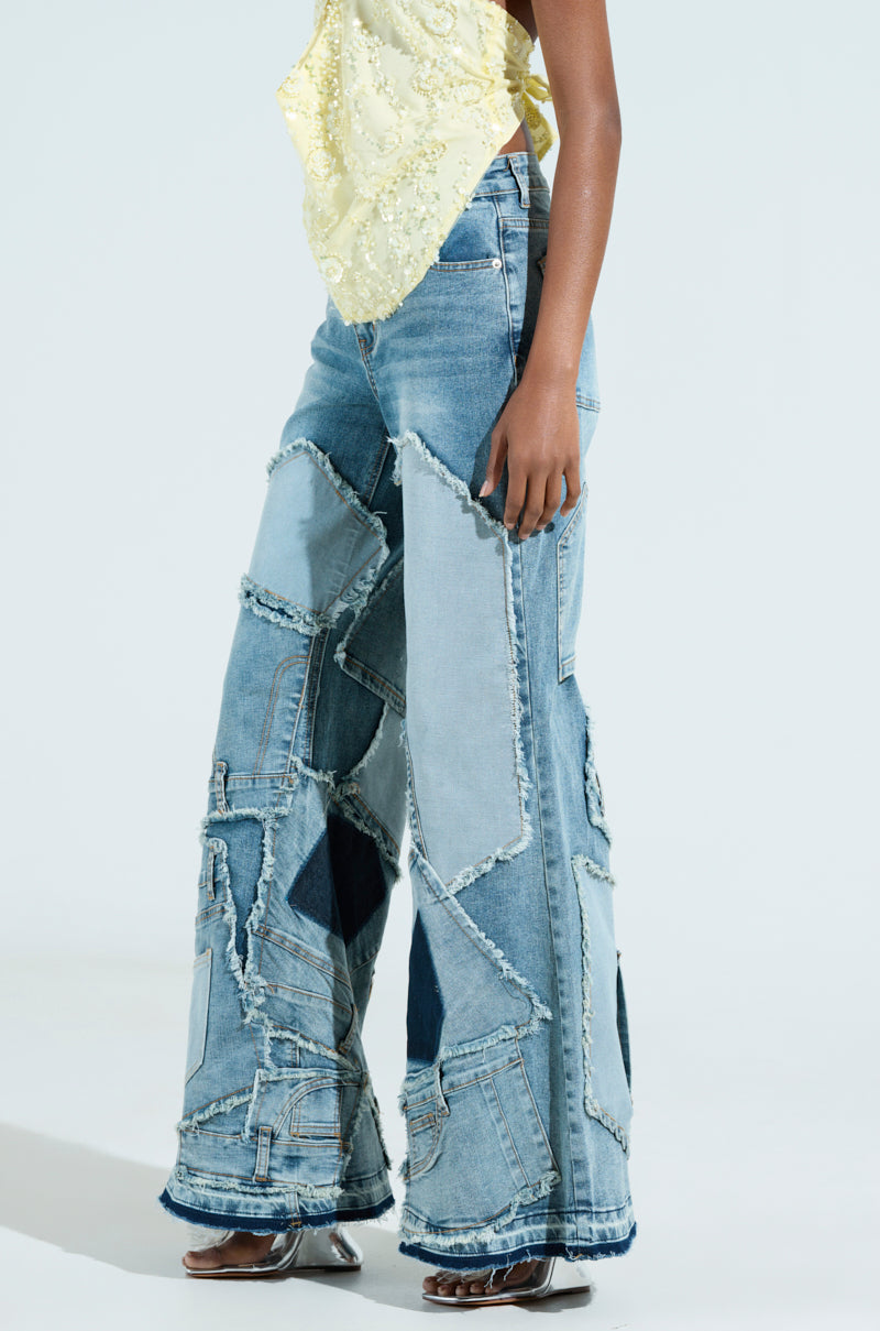 ALL OVER ME DENIM PATCHWORK JEANS