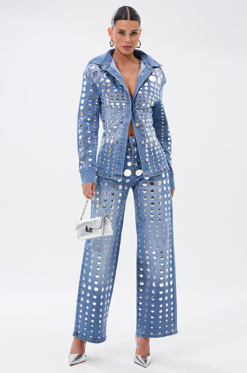 STUDS EVERYWHERE RELAXED DENIM PANT