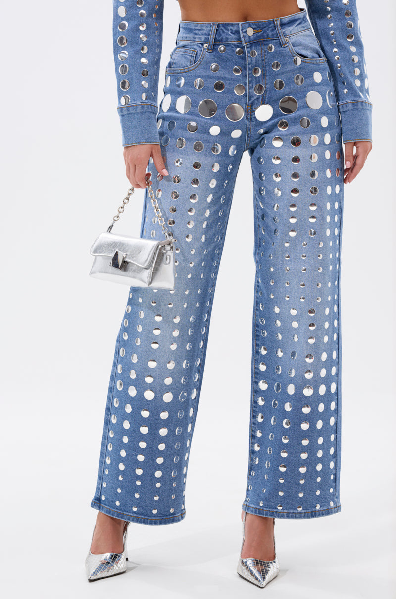 STUDS EVERYWHERE RELAXED DENIM PANT
