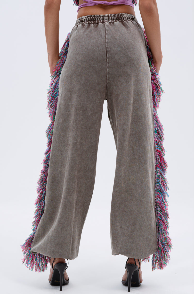 THE ONE WIDE LEG JOGGER WITH FRINGE