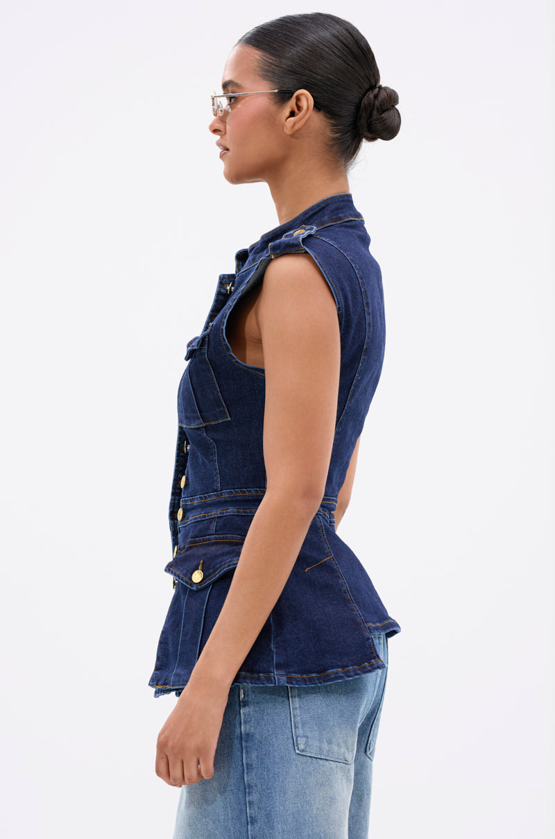 UMI STRETCH DENIM TOP