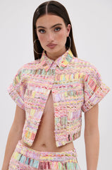 VERONICA TWEED PLAID BLOUSE