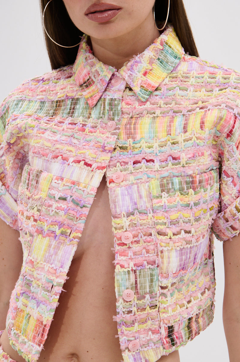 VERONICA TWEED PLAID BLOUSE