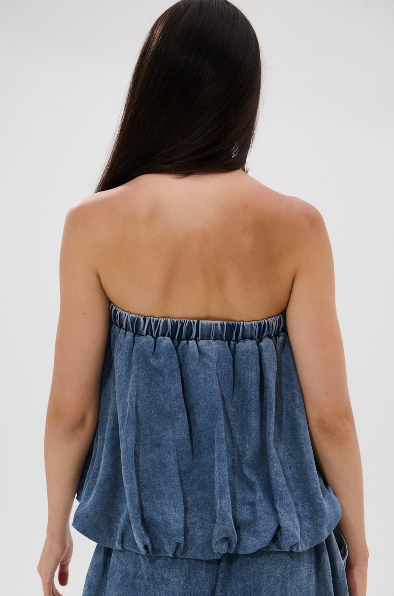 DENIM FOR DAYS TUBE TOP