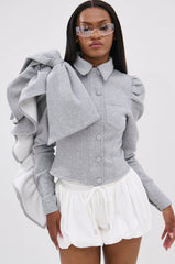 SEIZE THE DAY FRENCH TERRY BLOUSE TOP