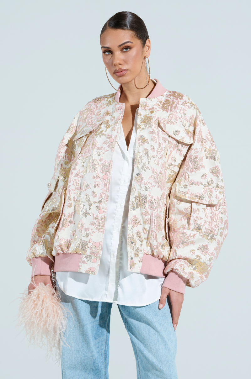TAKE CARE BROCADE BOMBER