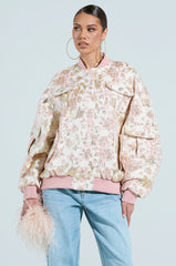 TAKE CARE BROCADE BOMBER