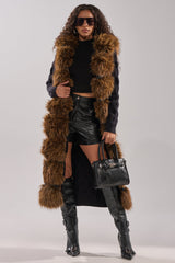 WARM ME UP LONG CARDIGAN WITH FUR