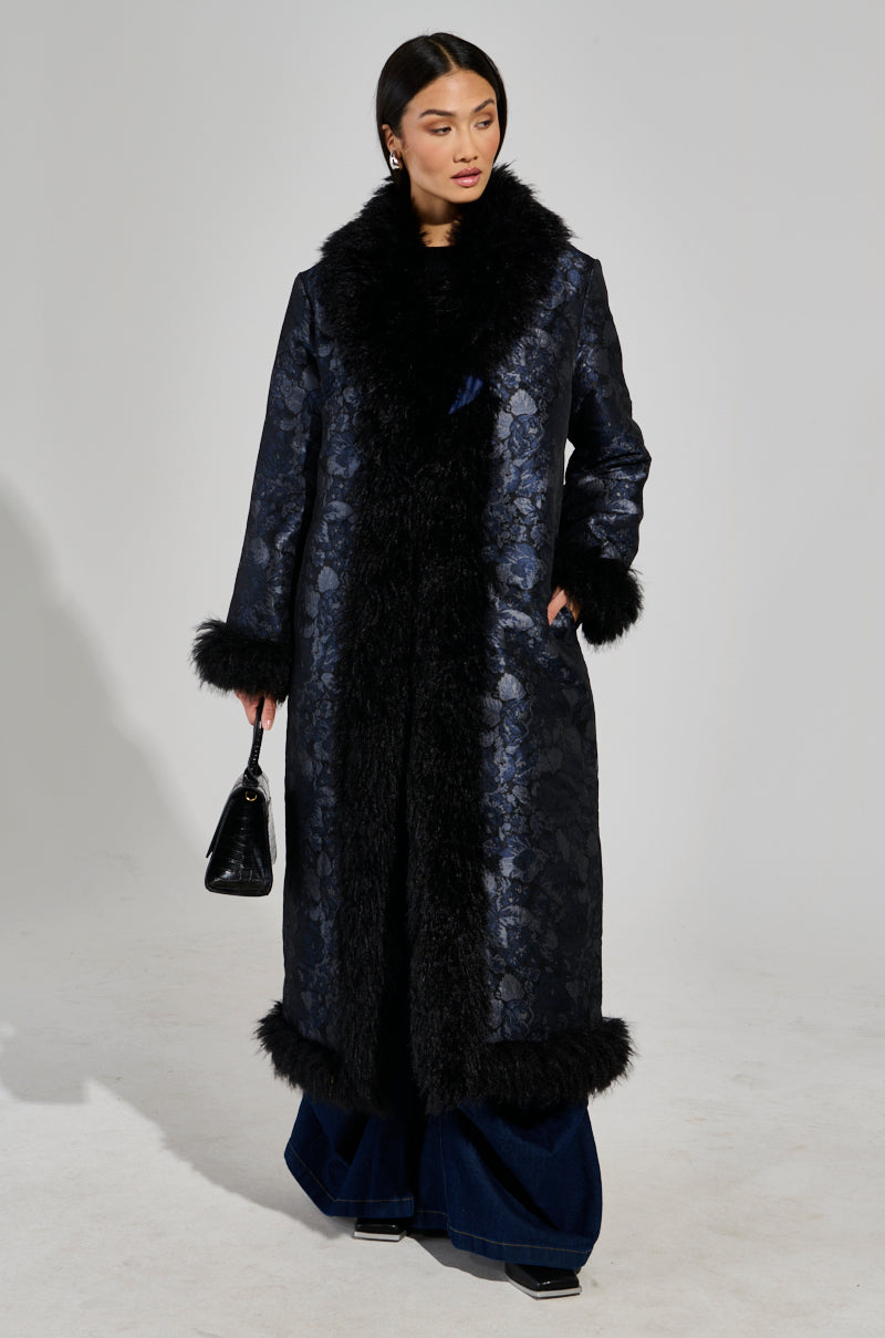 WILD CARD BROCADE TRENCH COAT