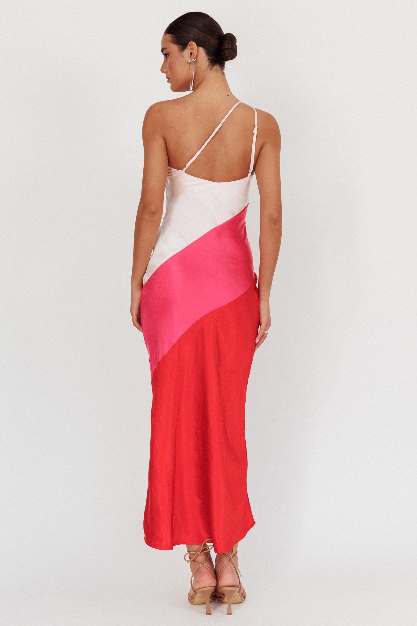 Swipe Right One-Shoulder Maxi Dress Pink