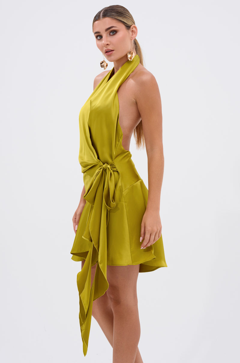 STAR OF THE SHOW SATIN MINI DRESS