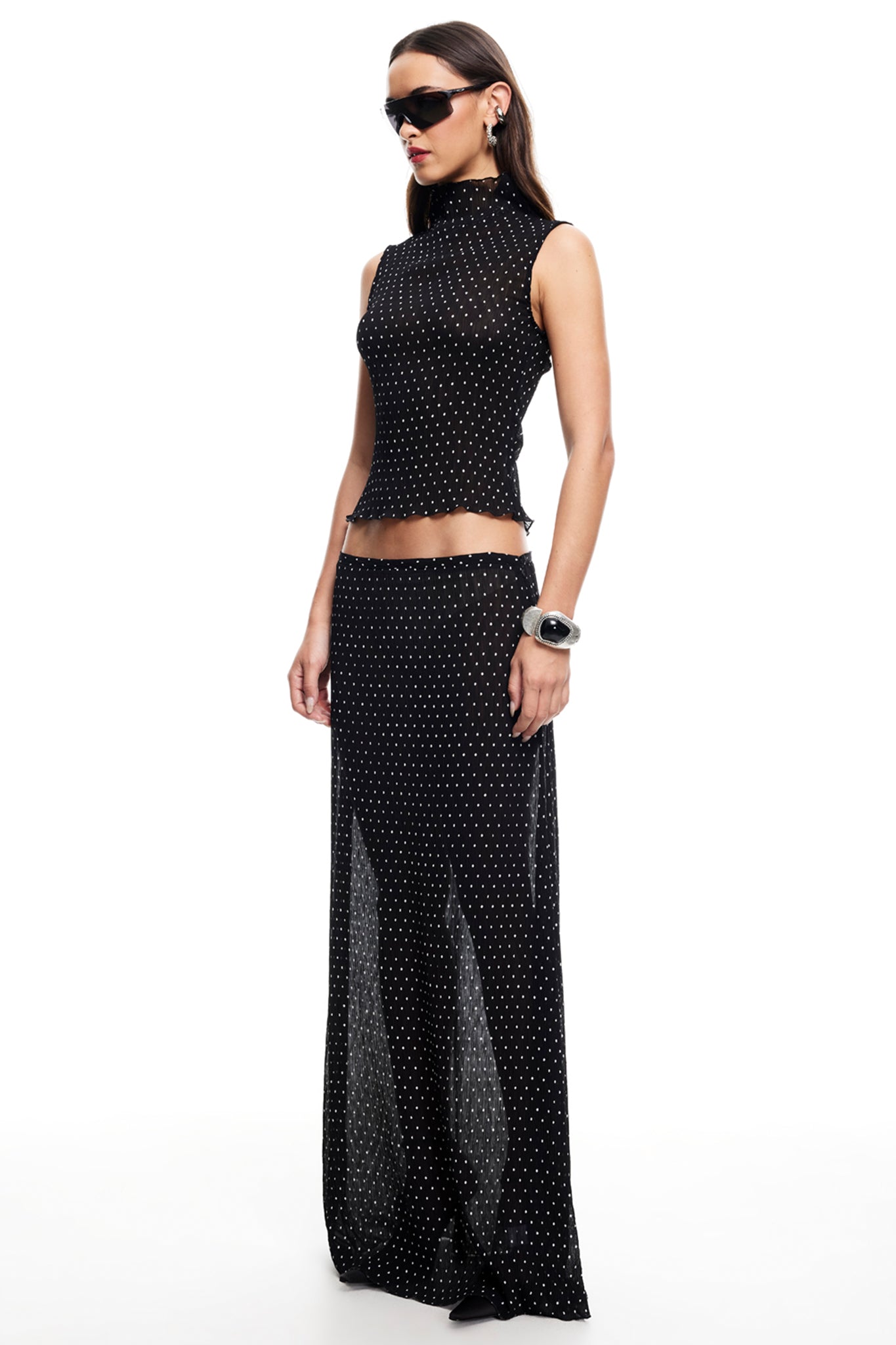 LIONESS Ford Top Onyx Polka
