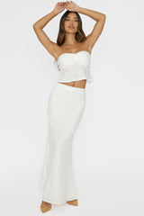 Chat Me Up Embellished Maxi Skirt White