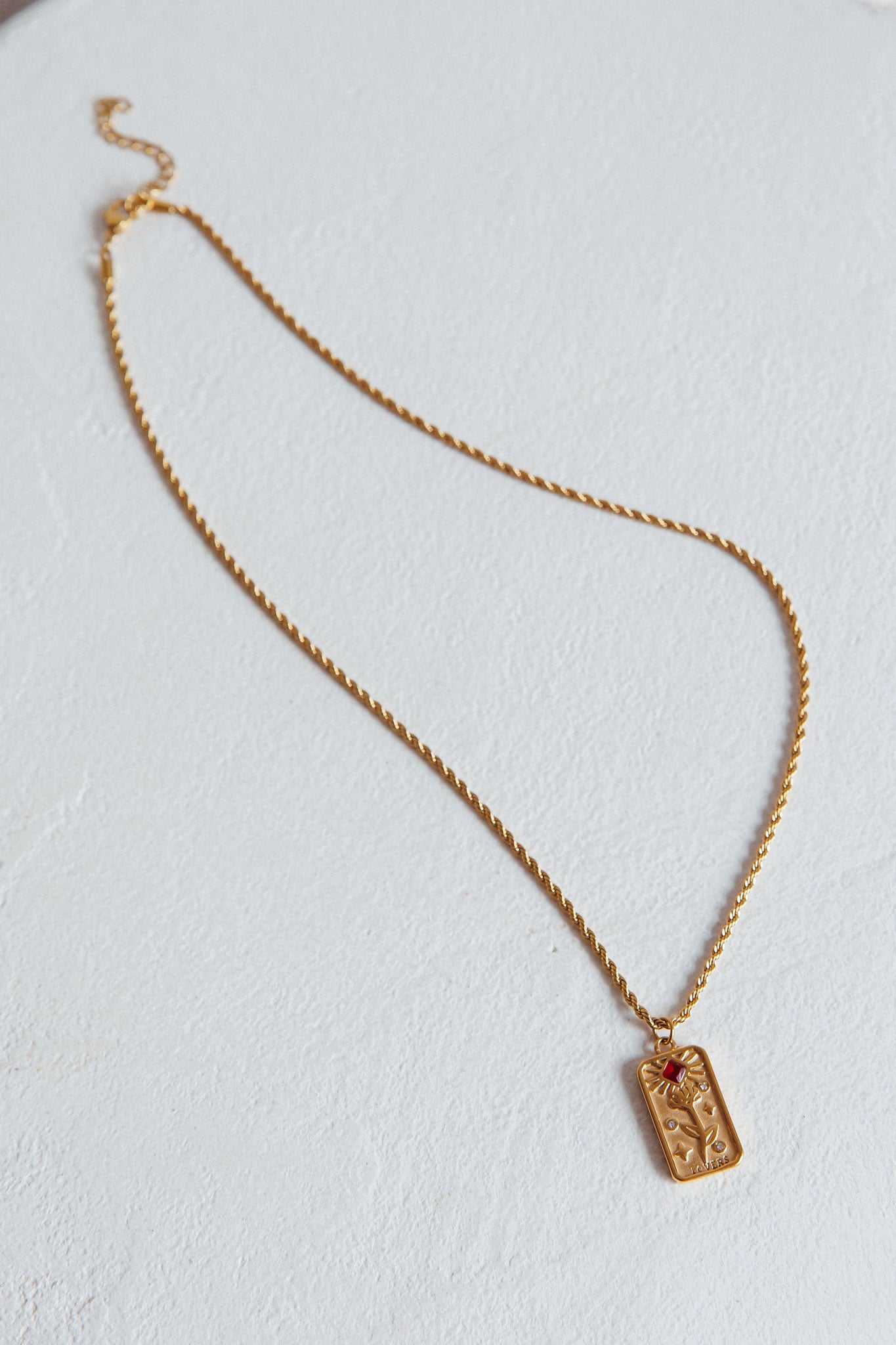 Ida Rope Chain Pendant Necklace Gold