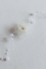 Magic Moments Chiffon Rose Choker Necklace Pearl