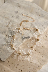 Mendoza Acrylic Floral Necklace Clear