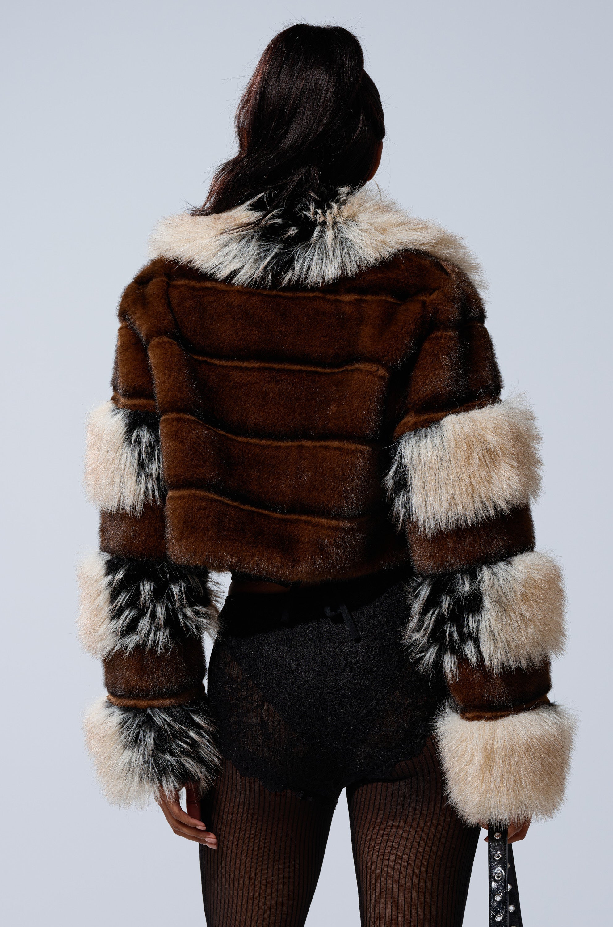 PORTIA CROPPED FAUX FUR JACKET