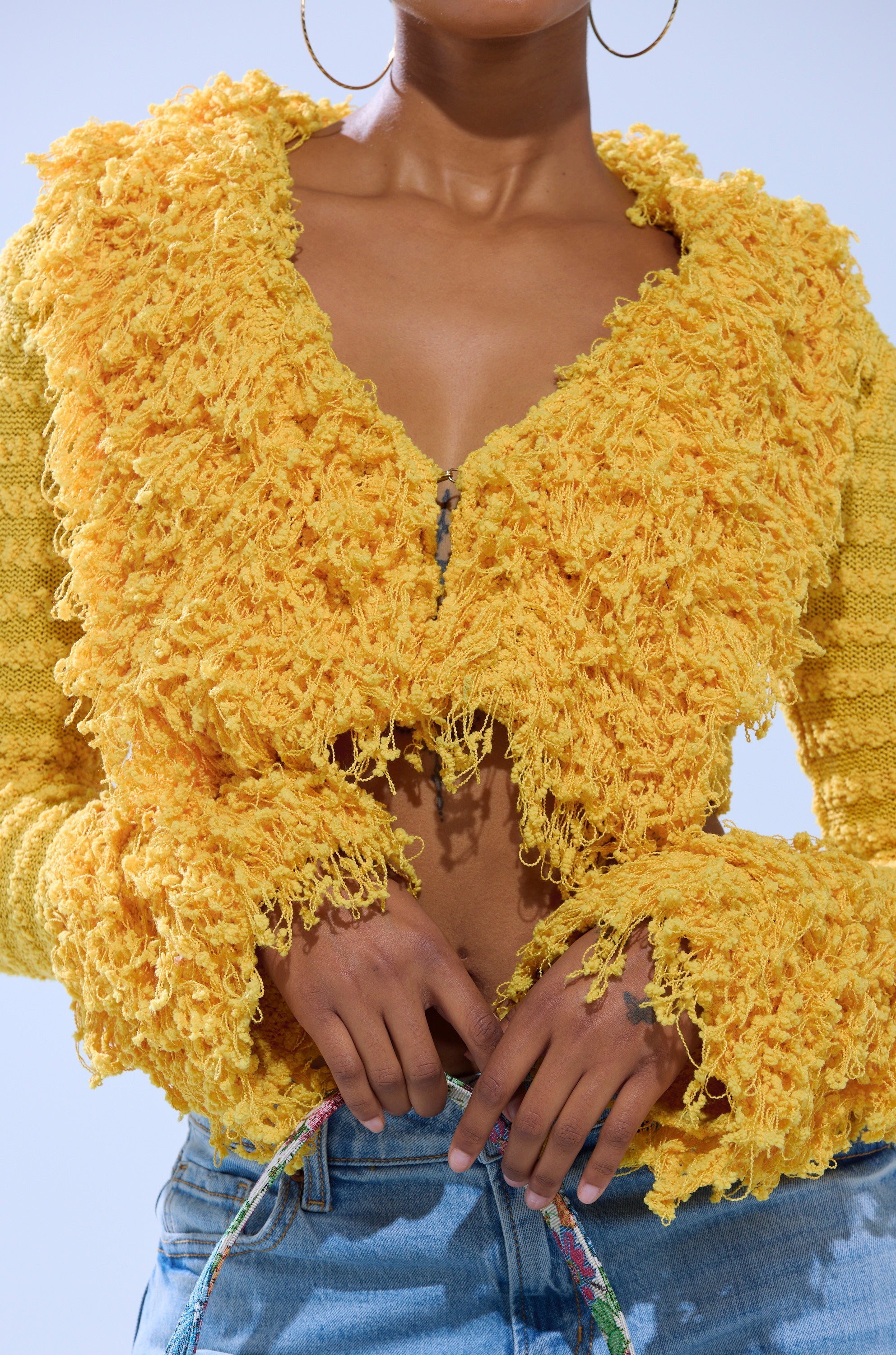 SUNSHINE QUEEN FRINGE SWEATER