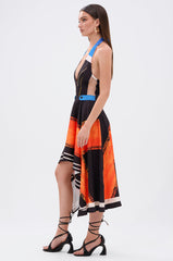 SASHA COLOR BLOCKED MIDI DRESS
