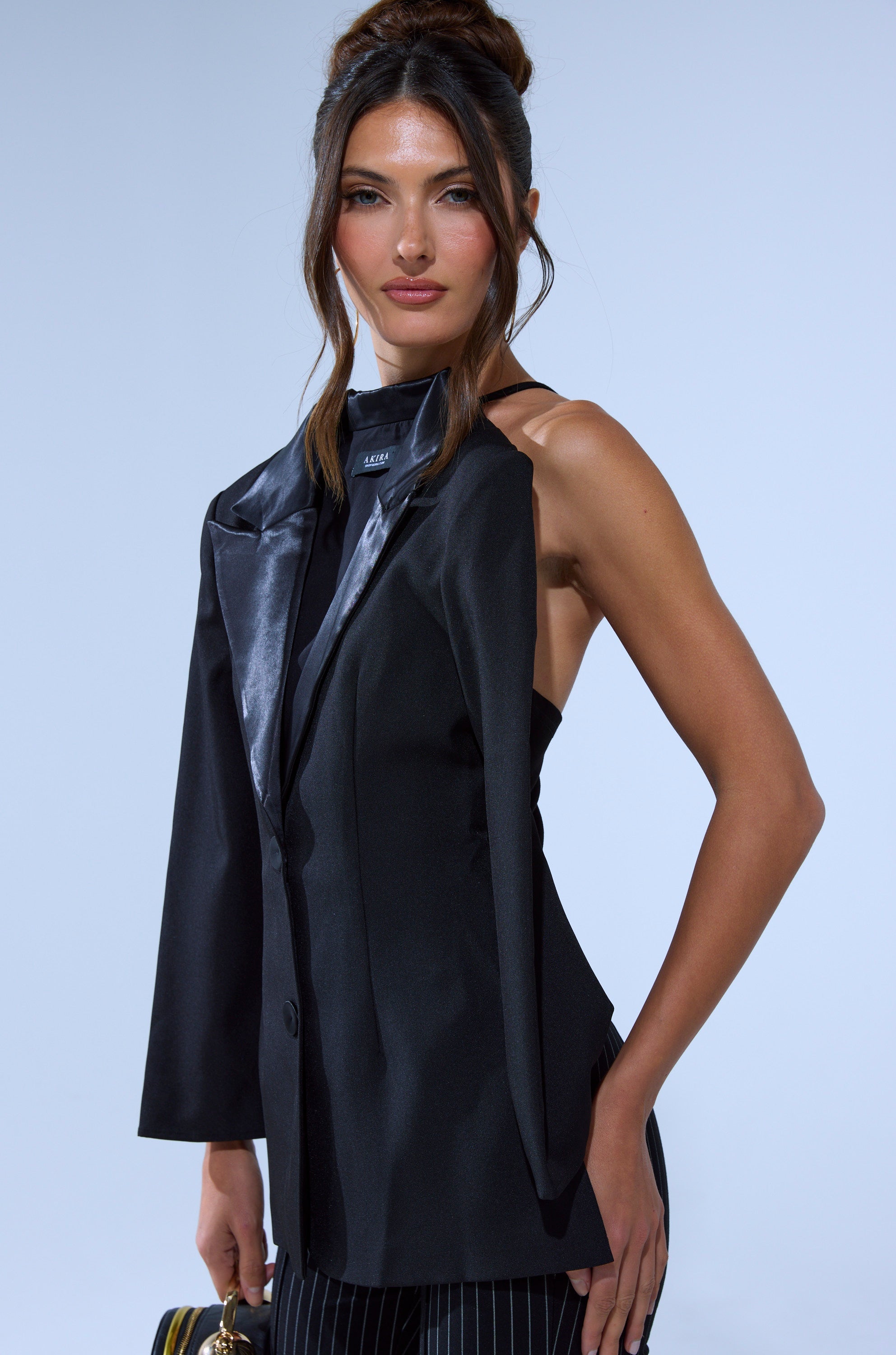TELL ME ABOUT IT BUTTON DOWN BLAZER BLOUSE
