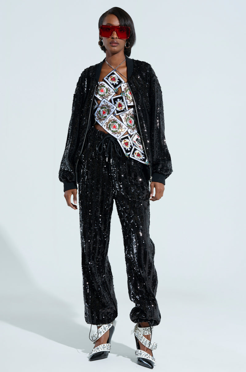 COSMIC SEQUIN BOMBER
