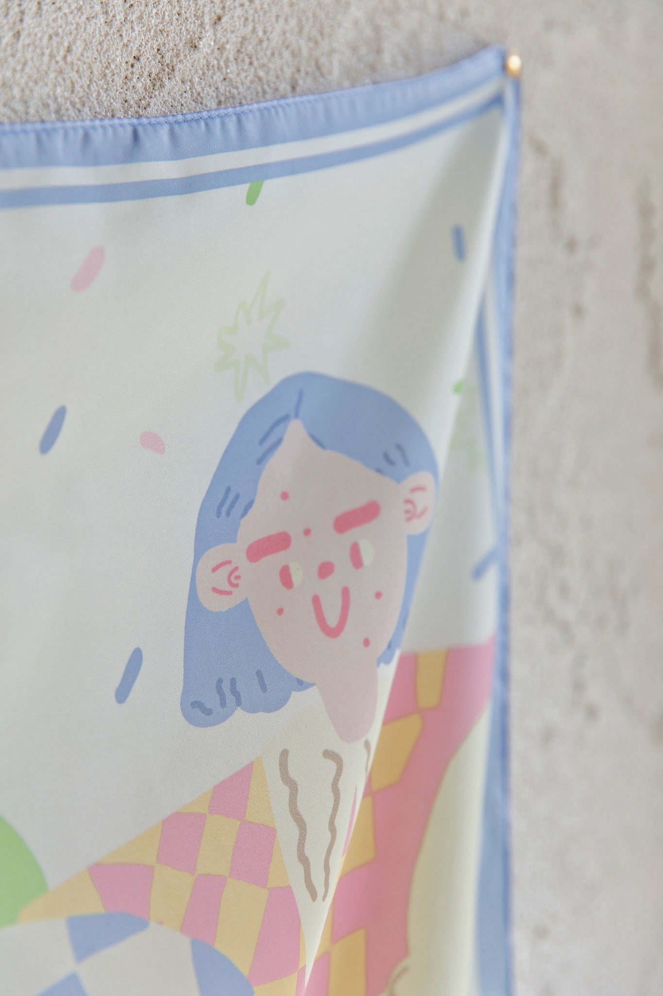 Positano Printed Square Scarf Blue