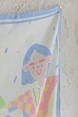 Positano Printed Square Scarf Blue