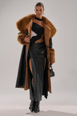 SIREN FUR TRIM TRENCH COAT