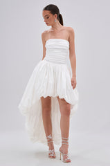 THIS AND THAT POPLIN HIGH LOW DRESS