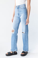 DR DENIM Echo Jeans Empress Sky Blue Rip