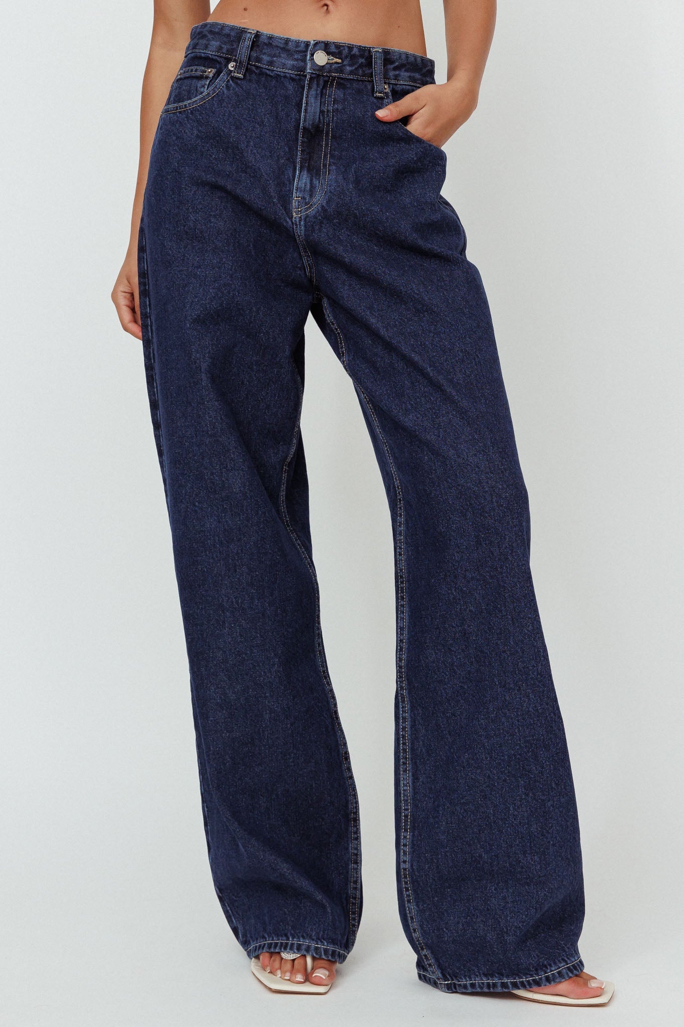 DR DENIM Donna Baggy Jeans Pebble Dark Retro