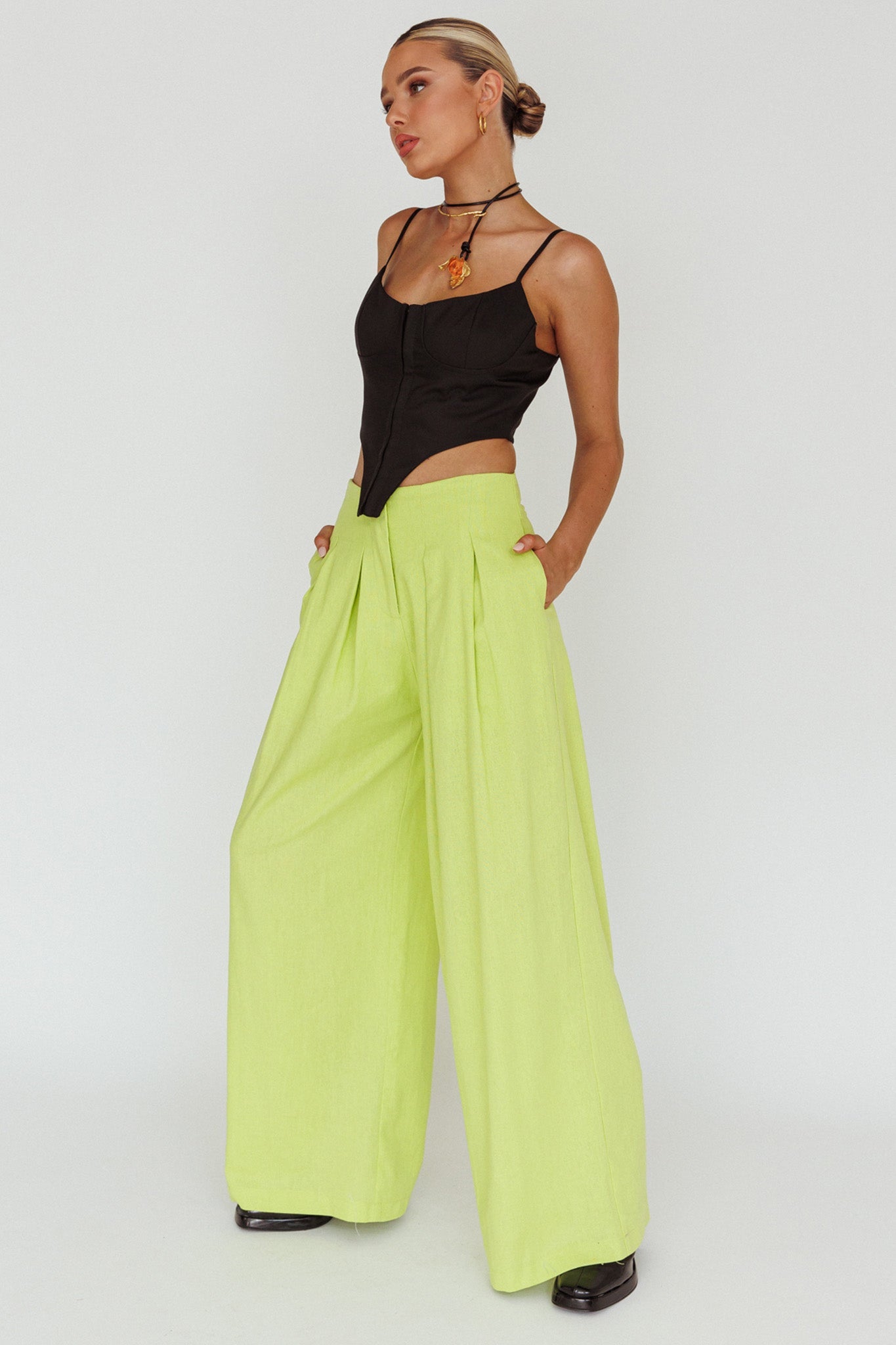 Sloan Side Pocket Trouser Pants Lime
