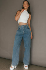 No Coincidence Wide Leg Jeans Denim Blue