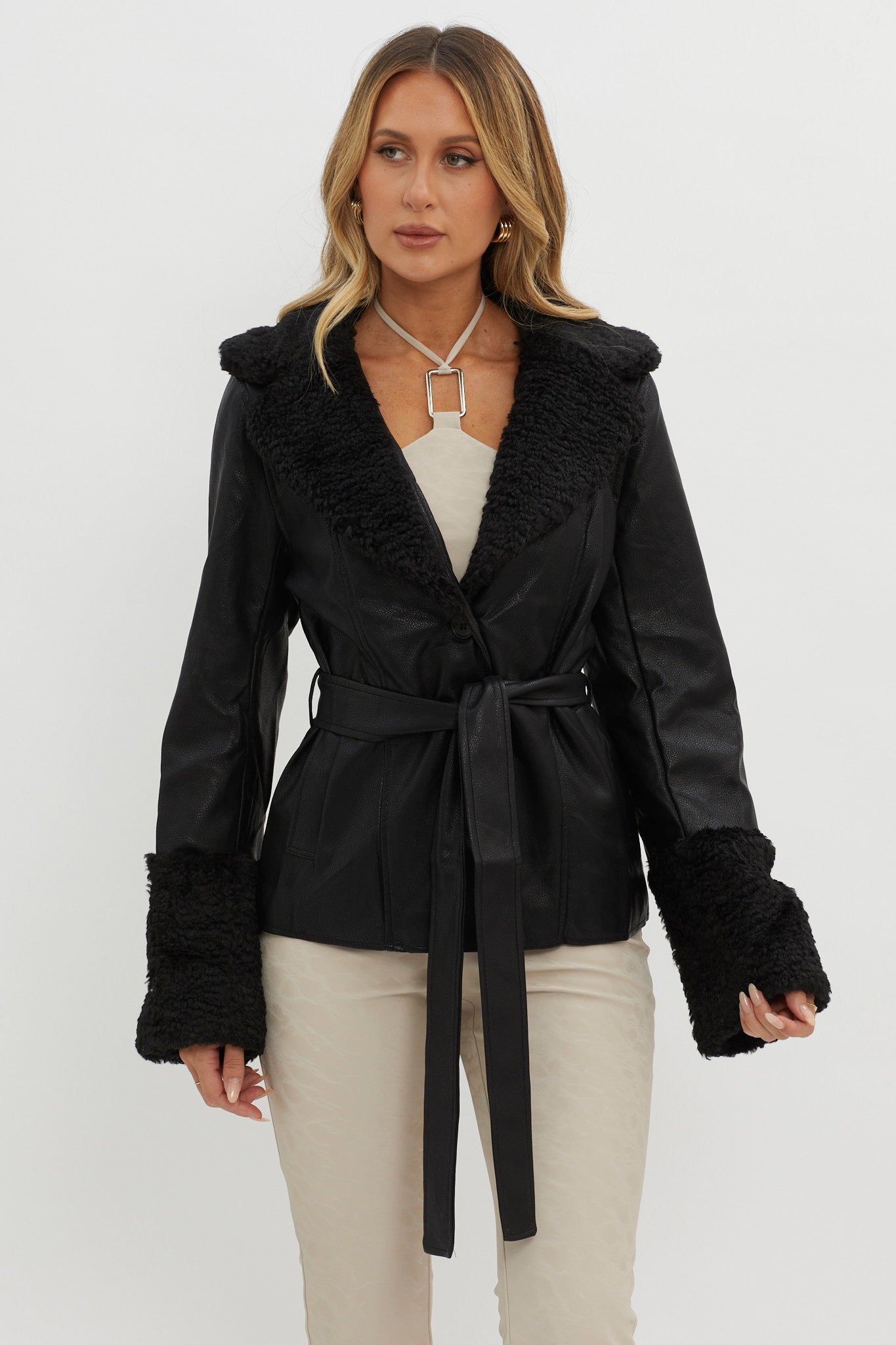 Fireside Teddy Lapel Jacket Black