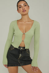 New School Long Sleeve Top Light Sage