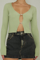 New School Long Sleeve Top Light Sage