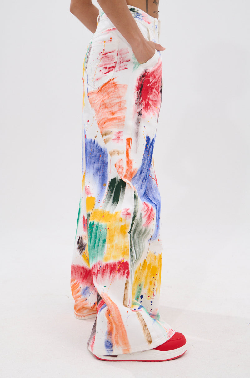 PAINTED ON RELAXED DENIM PANT