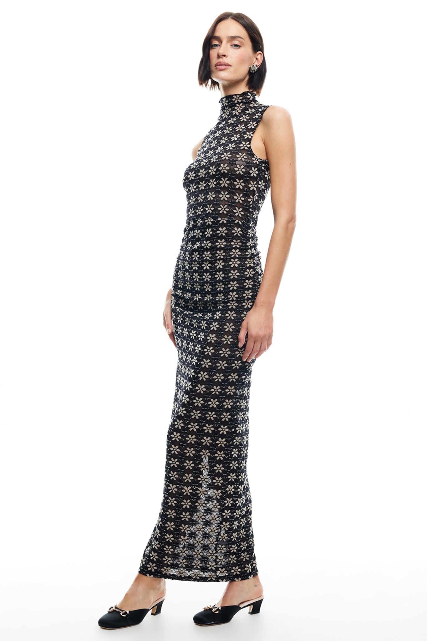 LIONESS Elle Maxi Dress 70's Onyx
