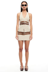 LIONESS Ethereal Buckle Top Beige