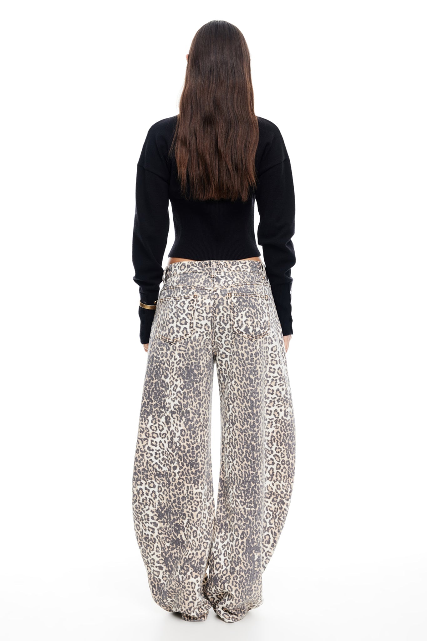 LIONESS Horseshoe Jeans Leopard Fade